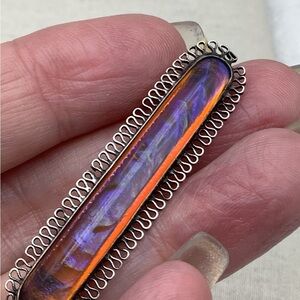 Antique Dragons Breath And Sterling Silver Brooch